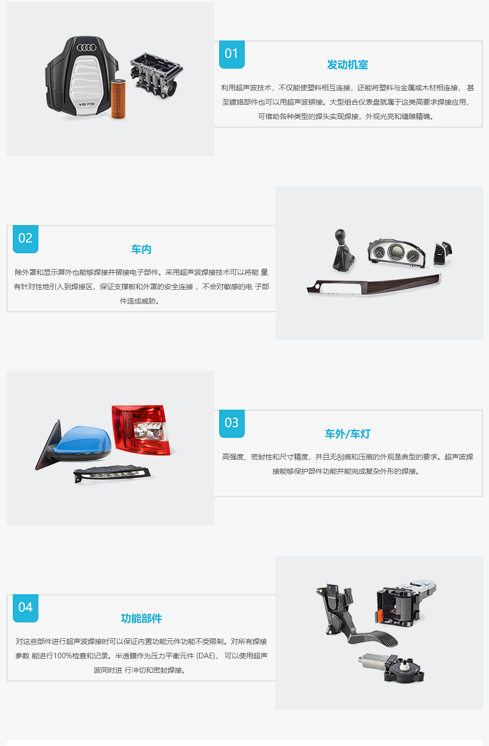 超声波塑焊在汽车内饰外饰行业中的应用(图1)